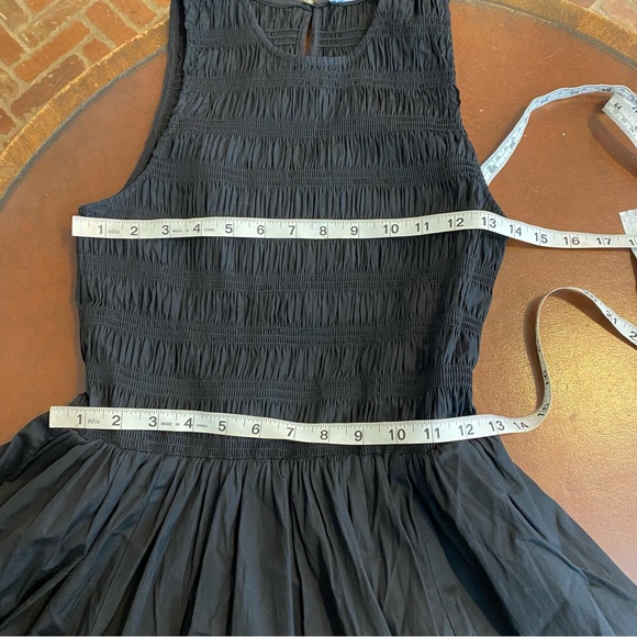 Madewell true black The Melody Bubble-Hem Smocked Midi Dress in Poplin small nwt - Picture 7 of 10